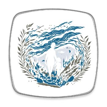 Ethereal Whispers - Square fridge magnet - white - Front