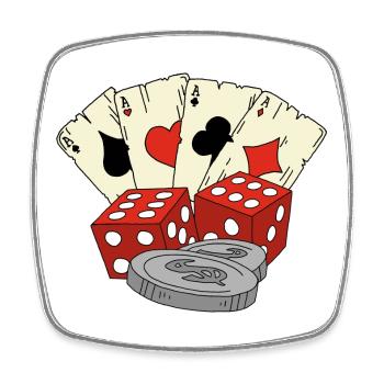 Chance aux jeux - Magnet carré - blanc - Devant