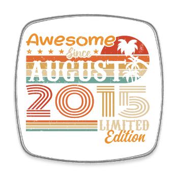 2015 August Geschenkidee August 2015 - Viereckiger Kühlschrankmagnet - Weiß - Vorne