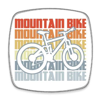 VTT vintage - Magnet carré - blanc - Devant