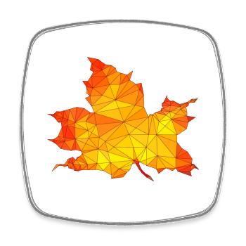 Polygonales Herbst Ahorn Baum Blatt Poly Kunst - Viereckiger Kühlschrankmagnet - Weiß - Vorne