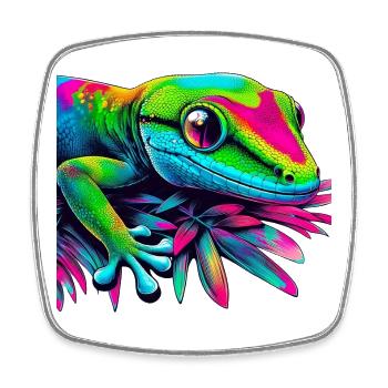 Gecko - Viereckiger Kühlschrankmagnet - Weiß - Vorne
