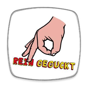 Comic-Hand Zeigefinger mit Retro Text - Viereckiger Kühlschrankmagnet - Weiß - Vorne