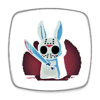 Halloween Bunny - Viereckiger Kühlschrankmagnet - Weiß - Vorne