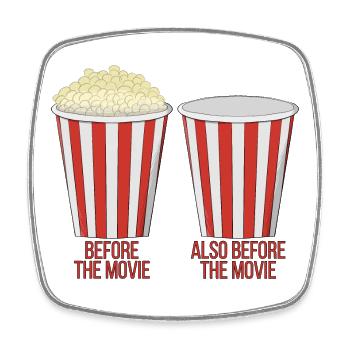 Popcorn im Kino - Viereckiger Kühlschrankmagnet - Weiß - Vorne