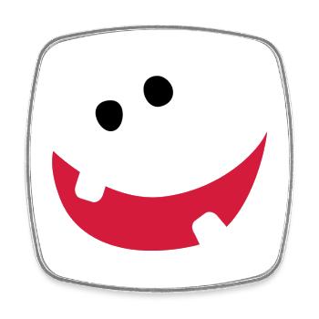 Lachen Monster Zombie Zähne Kinder Halloween - Viereckiger Kühlschrankmagnet - Weiß - Vorne