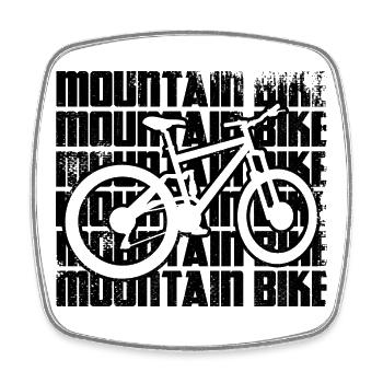 Mountainbike - Viereckiger Kühlschrankmagnet - Weiß - Vorne