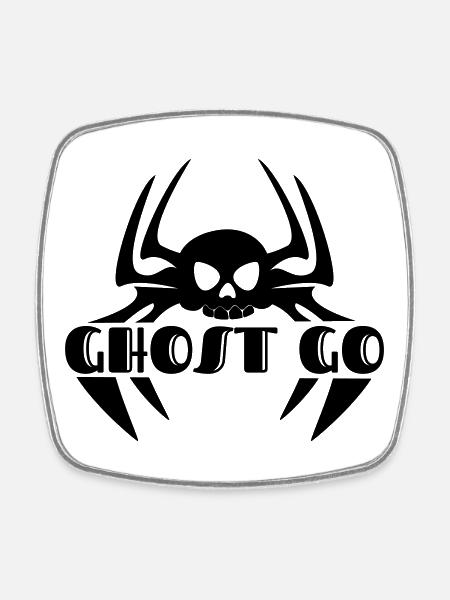 Ghost Go Spooky Season - Square fridge magnet - white