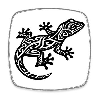 Lézard tribal - Magnet carré - blanc - Devant