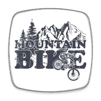 Mountain Bike Ride - Square fridge magnet - white - Front