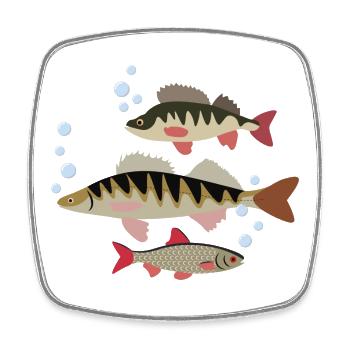 Poisson - Magnet carré - blanc - Devant