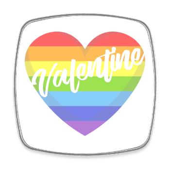 Valentine's Day lgbt heart gay pride t-shirt - Square fridge magnet - white - Front