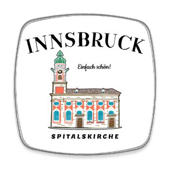 Innsbruck Austria, Simply Beautiful Drawing - Square fridge magnet - white - Front