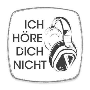 zocker zocken kopförer hören höre nichts Sprüche - Viereckiger Kühlschrankmagnet - Weiß - Vorne