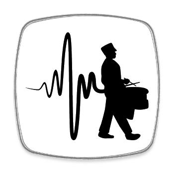 Snarling Drummer - Square fridge magnet - white - Front