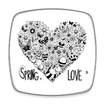spring love - Viereckiger Kühlschrankmagnet - Weiß - Vorne