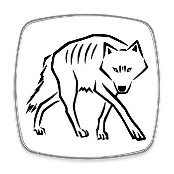 Wolfsschritte (Schwarz) - Viereckiger Kühlschrankmagnet - Weiß - Vorne