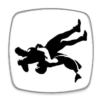 Wrestler - Square fridge magnet - white - Front