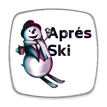 Après Ski – Funny Snowman - Square fridge magnet - white - Front