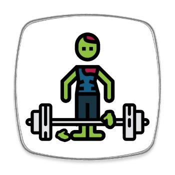 T-shirt amusant pour la salle de sport. Soulevé de terre - Magnet carré - blanc - Devant