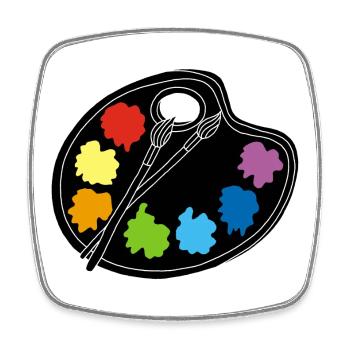 Artist (Black) - Square fridge magnet - white - Front