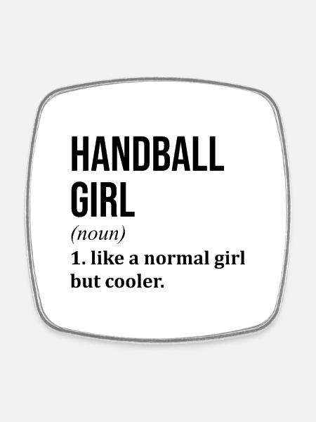 Citation drôle de fille de handball - Magnet carré - blanc