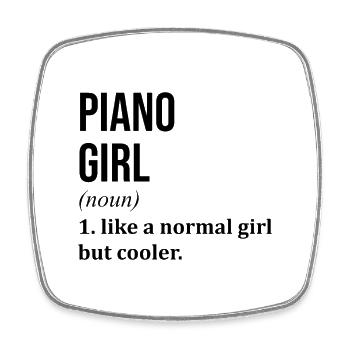 Piano Girl Lustiger Spruch - Viereckiger Kühlschrankmagnet - Weiß - Vorne