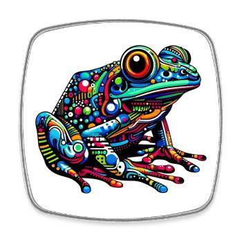 Frosch - Viereckiger Kühlschrankmagnet - Weiß - Vorne