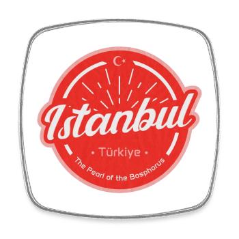 Istanbul - Magnet carré - blanc - Devant