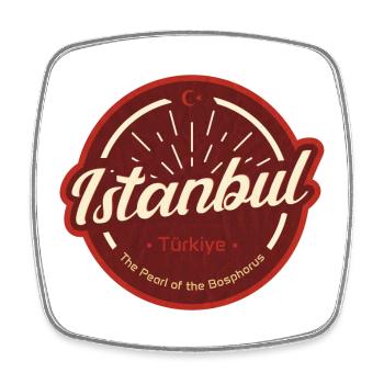 Istanbul – Perle des Bosporus - Viereckiger Kühlschrankmagnet - Weiß - Vorne