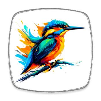 Kingfisher - Square fridge magnet - white - Front