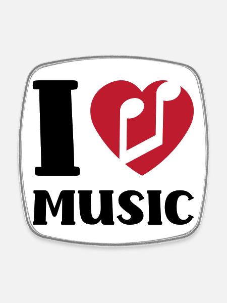 J’adore la musique - Magnet carré - blanc