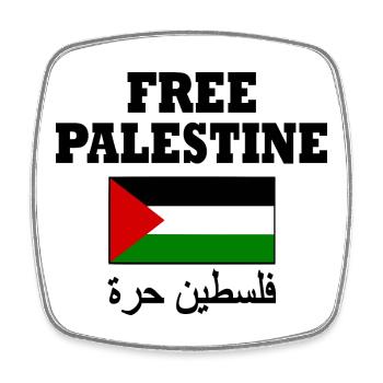 Free palestine - Magnet carré - blanc - Devant