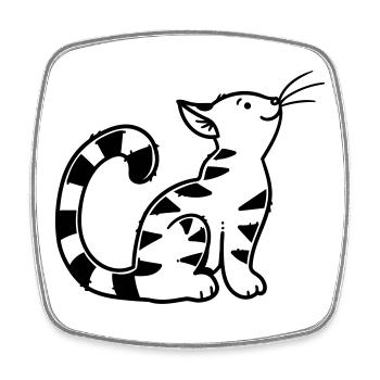 Cartoon Kitten - Square fridge magnet - white - Front