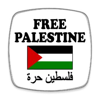 Free palestine - Magnet carré - blanc - Devant