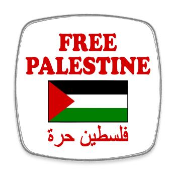 Free palestine - Viereckiger Kühlschrankmagnet - Weiß - Vorne