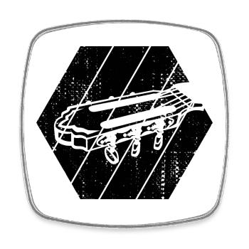Gitarre Kopfplatte - Viereckiger Kühlschrankmagnet - Weiß - Vorne