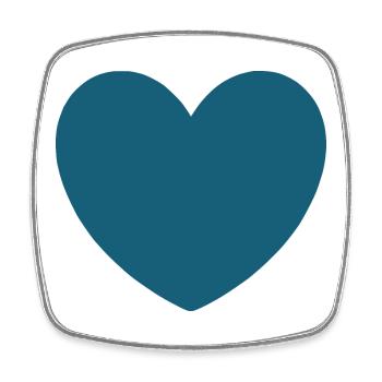 blue heart valentine's day - Square fridge magnet - white - Front