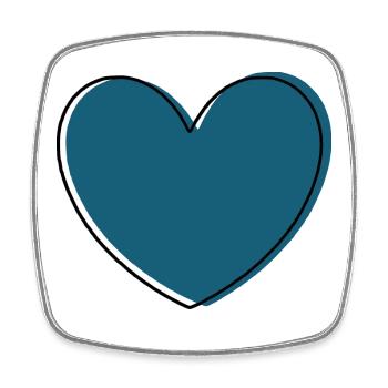 blue heart gift - Square fridge magnet - white - Front