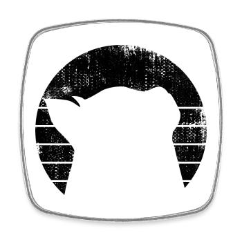 Cat - Square fridge magnet - white - Front