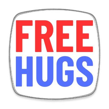 Free Hugs - Viereckiger Kühlschrankmagnet - Weiß - Vorne