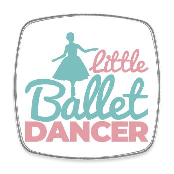 Ballerina Mädchen - Viereckiger Kühlschrankmagnet - Weiß - Vorne