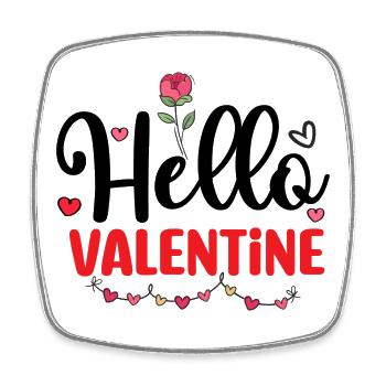 Romantic Valentine Floral Heart Design - Square fridge magnet - white - Front