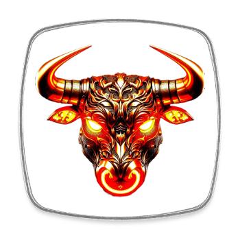 Bull - Square fridge magnet - white - Front