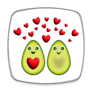 Avocado Liebe mit sehr vielen Herzen. - Viereckiger Kühlschrankmagnet - Weiß - Vorne
