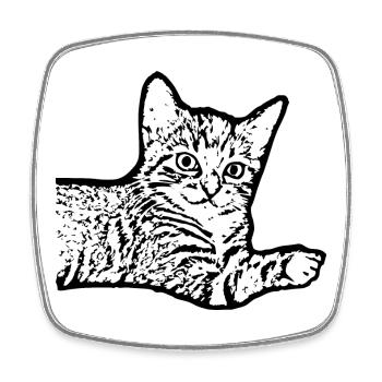 Katze schwarz Katzenbaby Kätzchen  - Viereckiger Kühlschrankmagnet - Weiß - Vorne