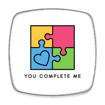 Tu me complètes, le véritable amour, la Saint-Valentin - Magnet carré - blanc - Devant