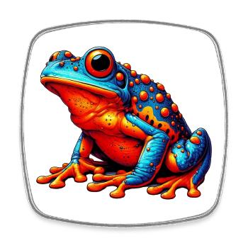 Frosch - Viereckiger Kühlschrankmagnet - Weiß - Vorne