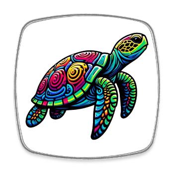 Sea turtle - Square fridge magnet - white - Front