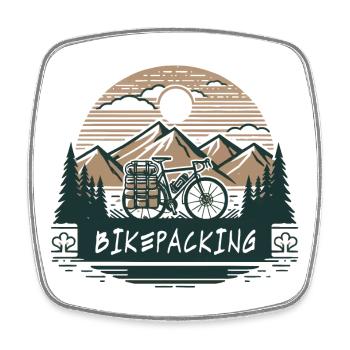 Gravel Bike Mountainbikepacking Abenteuer Design - Viereckiger Kühlschrankmagnet - Weiß - Vorne